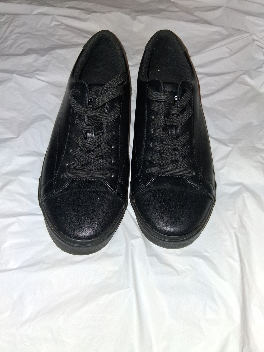 Tommy Hilfiger Men's Black Low-Top Leather Sneakers